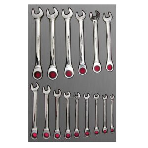CH313L Juego 15 llave combinadas matraca mm Urrea.
