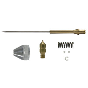RPPG3 Repuestos para pistola surtek de gravedad con vaso giratorio, modelo PPG3. Incluye: 1 boquilla tipo abanico, 1 boquilla de punto, 1 aguja, 2 resortes, 1 arandela de hule, 6 o'rings, 3 juntas Surtek