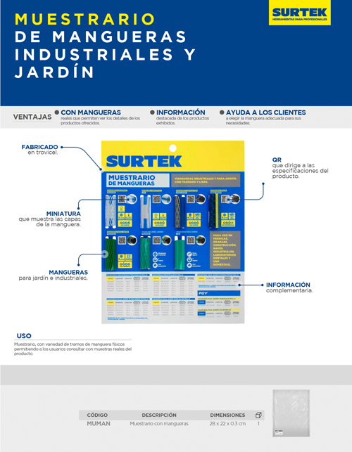 MUMAN Muestrario de mangueras industriales y para jardín Surtek - Imagen 2