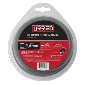 ND24L Nailon cuadro dual para desbrozadora doble blíster, 2.4 mm x 78 m Urrea