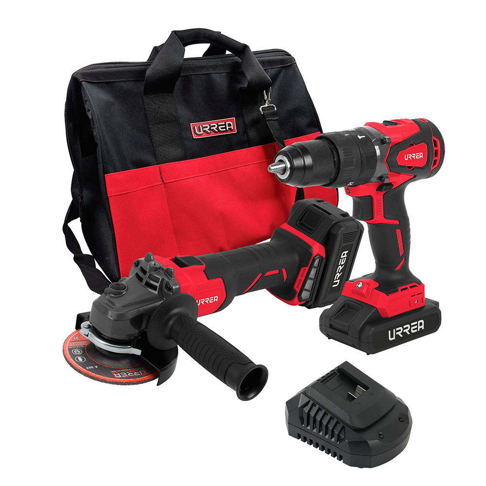 JHI3 Juego de rotomartillo y esmeriladora de impacto a batería Li-ion 20 V, 2 piezas, en mochila Urrea