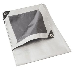 LE6X12B Lona de polietileno color blanco con fondo plata, 6 x 12 m Foy