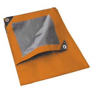 L6X12N Lona de polietileno color naranja con fondo plata, 6 x 12 m Foy