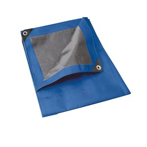 L6X12Z Lona de polietileno color azul con fondo plata, 6 x 12 m Foy