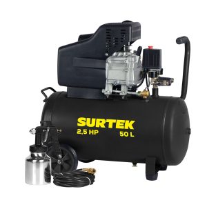 CMP550K Compresor de aire eléctrico lubricado con pistola y manguera 50 Lt 3 HP, 120 V