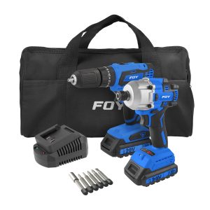 JHIF1 Juego de rotomartillo y atornillador de impacto a batería Li-ion 20 V, 2 piezas en mochila Foy