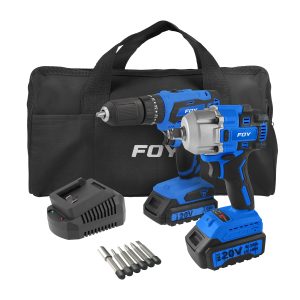 JHIF2 Juego de rotomartillo y pistola de impacto a batería Li-ion 20 V, 2 piezas en mochila Foy