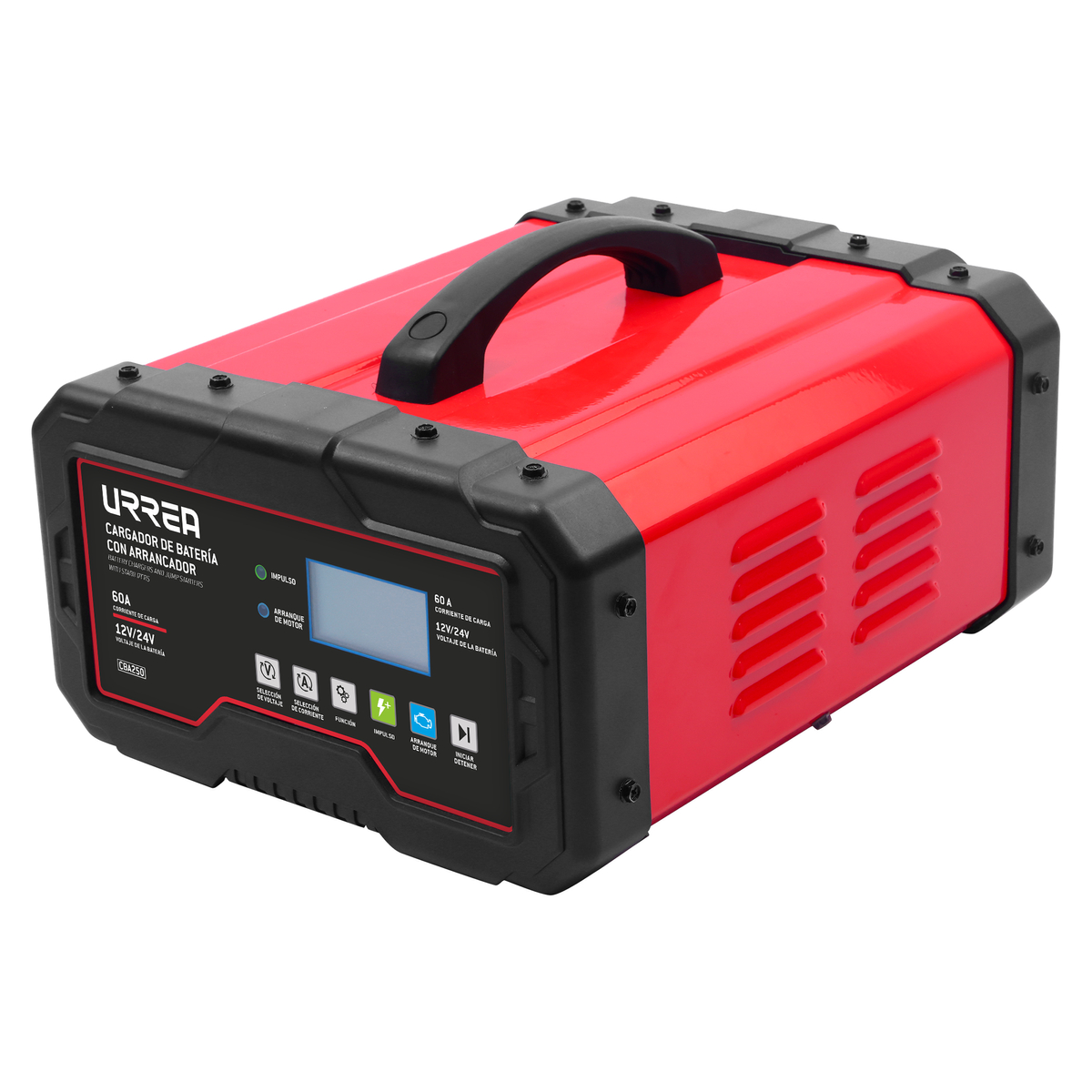 CBA250 Cargador de batería con arrancador 250A, 12VDC, 24VDC Urrea