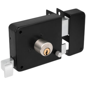 42CS Cerradura de sobreponer función instala fácil, negro, derecha, llave estándar, en caja Lock