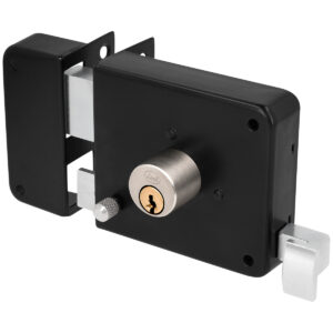 43CS Cerradura de sobreponer función instala fácil, negro, izquierda, llave estándar, en caja Lock