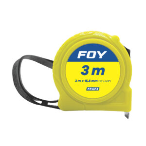 FPAF3 Flexómetro con carcasa de plástico color amarillo, 3 m x 16 mm Foy