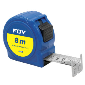 FPZF8 Flexómetro con carcasa de plástico color azul, 8 m x 25 mm Foy